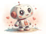 create cute mecha character logo and friendship portrait