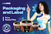 design product label and packaging, print ready files