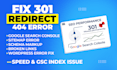 fix 301 redirects 404 errors broken links XML sitemap issues
