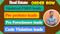 do fsbo leads, pre probate, pre foreclosure, code violation with skip tracing