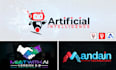 design a modern ai, tech, robotic, app logo