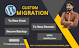 migrate, transfer, move backup your wordpress custom site to new one hosting dom