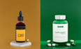 render 3d bottle mockup and cosmetic model