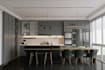 3d interior design living room, kitchen, bath and cgi render