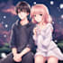 anime cute character, couple background
