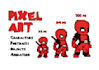create pixel art character sprite, portrait or game object
