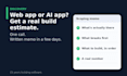 scope, review and estimate your web app or ai app build