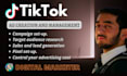 setup, manage and run tiktok ads campaign , tiktok advertisement