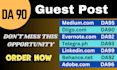 provide da 90 guest post backlinks