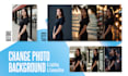 change photo background, tune lighting and do composition