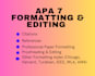 write, format, edit your document, citations, references in apa 7