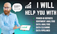 help you with power bi, data analysis, data pipelines and sentiment analysis