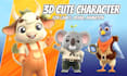 make cute 3d character modeling mascot or animal in blender cartoon style