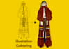 colour fashion illustrations and line ups from line art