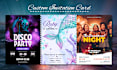 design events, party, club, birthday, sports, food and drink posters and flyers