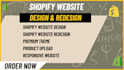 do shopify website design redesign and fix shopify store bugs