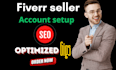 write SEO optimized gig description, title, tags, image, seller account