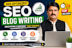 do SEO article writing, blog post writing, and content writing