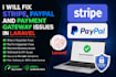 fix stripe paypal and payment gateway issues in laravel