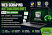 do automation bots, web scraping, and selenium python scripts