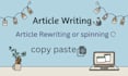 copy paste, rewrite, and write articles