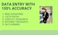 do fastest data entry in one day and  data scraping