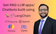 develop custom chatbot using langchain, llms and rag