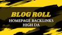create high da DR sidebar blogroll backlinks for SEO