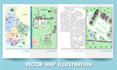 illustrate 2d vector map, city map, campground site
