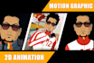 create cartoon animation and 2d character animation