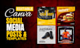 create editable social media posts,ads,reels using canva
