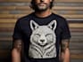make a animal linocut tshirt design for brands