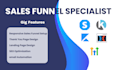 design high converting sales funnel on clickfunnels, ghl, kajabi , or systeme io