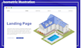 design a unique isometric website graphic