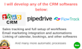 setup your zoho crm, zapier, flowtrack crm and pipedrive crm