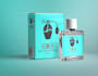 design luxury perfume label and bottle and packaging box