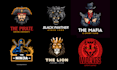 design gaming, cartoon logo