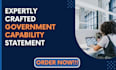 design a bid proposal, capability statement, tender to government contract