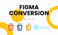 convert figma to HTML, CSS, js, or react, pixel perfect