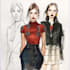 draw a fashion illustration, sketch, portrait