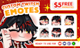 draw twitch emotes, chibi emotes, animated emotes, and sub badges for you