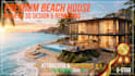 design floating house,beach house,dock house,  beach hotel and rendering 3d