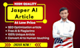 write ai article using jasper through surfer SEO
