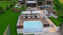 design landscape, backyard, garden, pool and frontyard