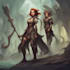 make a fantasy concept art illustration characters