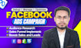 setup facebook ads campaign, instagram ads, meta ads manager for leads and sales