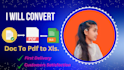 do convert your doc to PDF to xls