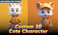 create cute 3d character models for cartoon, games, and 3d printing