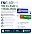 translate english to vietnamese and vietnamese to english