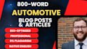 write SEO car news and review blogs and articles